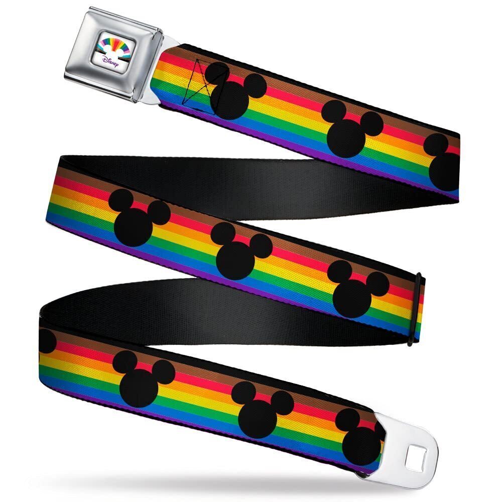5473 Disney Belt, Seatbelt Buckle Belt, Mickey Mouse Ears Icon